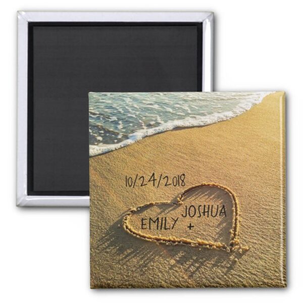 Heart in the Sand Tropical Beach Magnet