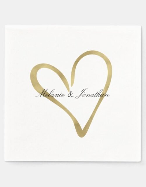 Heart of Gold Paper Napkins