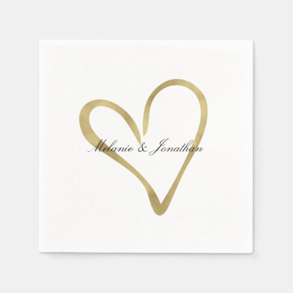 Heart of Gold Paper Napkins