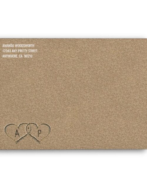 Hearts in the Sand Beach Sand Wedding Envelopes