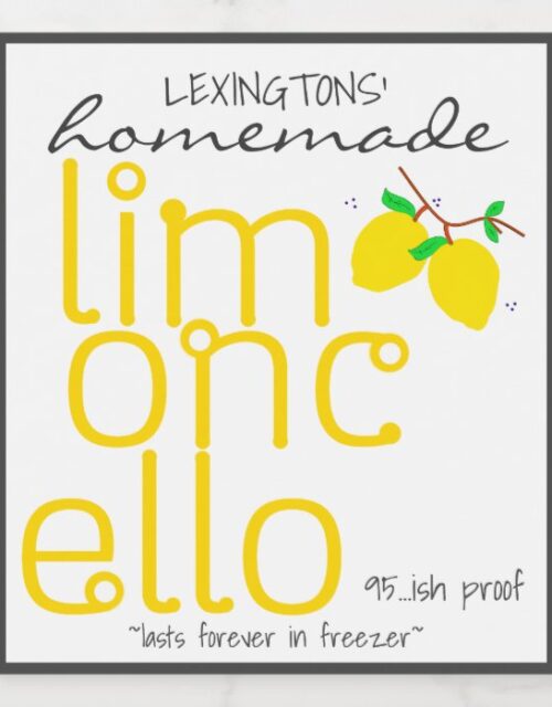 Homemade Limoncello Personalized Bottle Label |