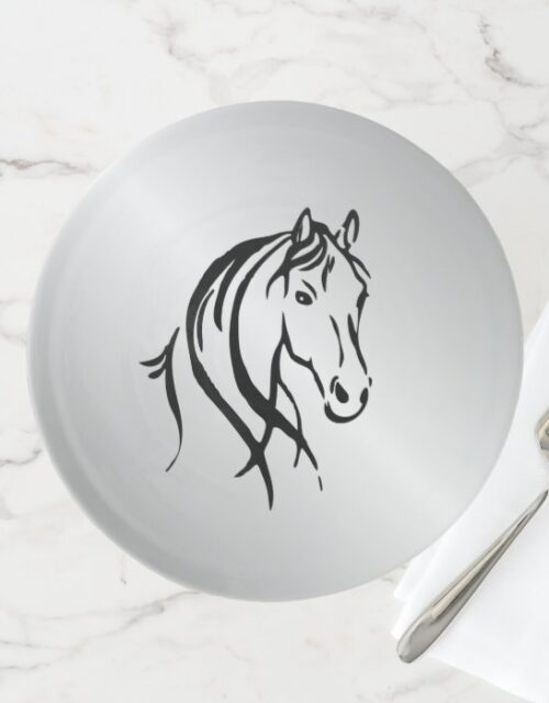 Horse Head on Silver Cake Stand