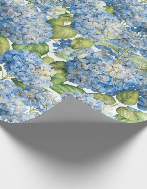 Hydrangea Floral Classic Blue Pattern Wrapping Paper