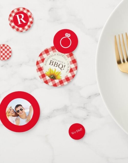 I Do BBQ Gingham Wedding Shower Confetti