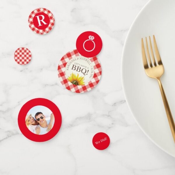 I Do BBQ Gingham Wedding Shower Confetti