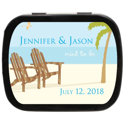 Beach Chairs Personalized Wedding Mint Tins