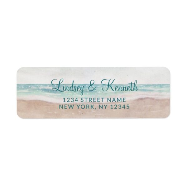 Island Breeze Painted Beach Wedding Return Address Label