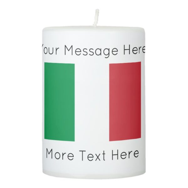 Italian flag custom block candle decor for Italy