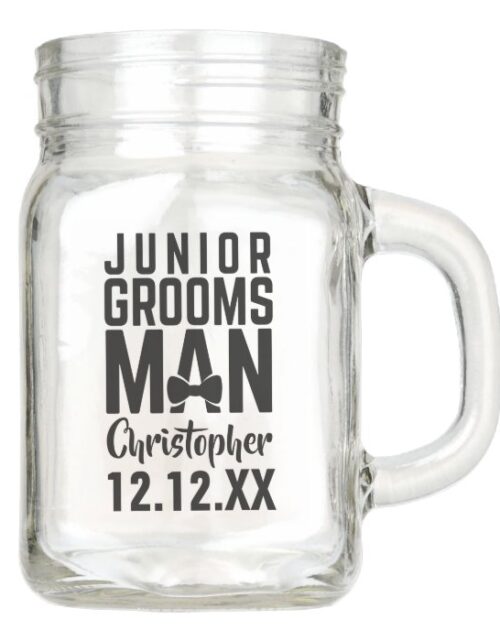 Junior Groomsman Wedding Favor Mason Jar