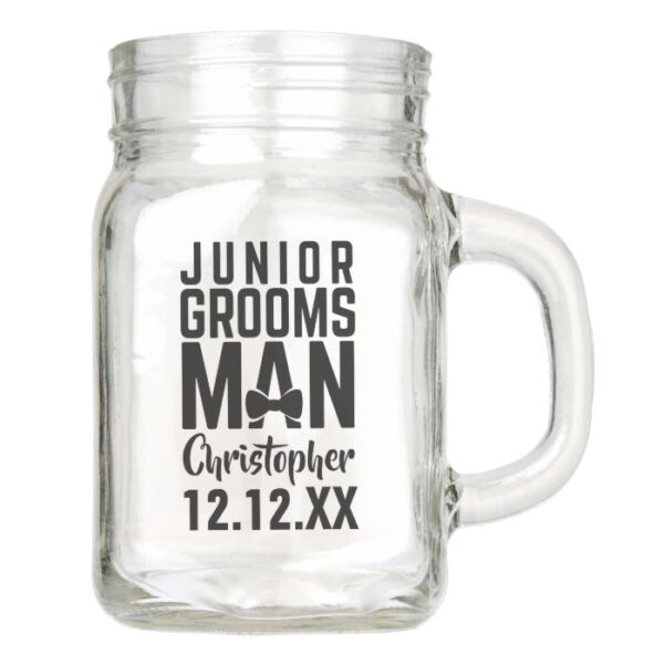 Junior Groomsman Wedding Favor Mason Jar