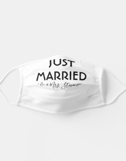 Just Married Personalized Mr and Mrs Adult Cloth Face Mask