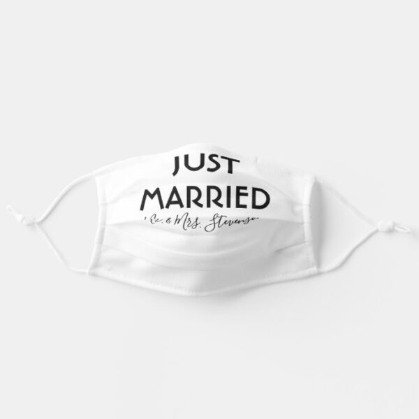 Just Married Personalized Mr and Mrs Adult Cloth Face Mask