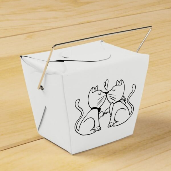 Kissing Cats Wedding Bridal Shower Black White Favor Box
