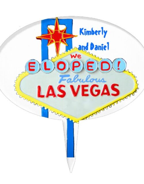 Las Vegas Marriage Celebration Cake Topper