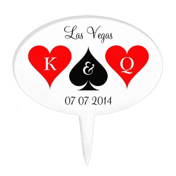 Las Vegas wedding cakepick | Monogram cake topper