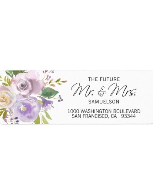 LAVENDER Future Mr & Mrs Wedding Return Address Label