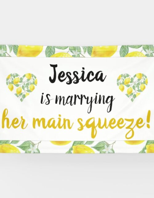 Lemon Heart Main Squeeze Bridal Shower Celebration Banner