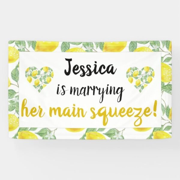 Lemon Heart Main Squeeze Bridal Shower Celebration Banner