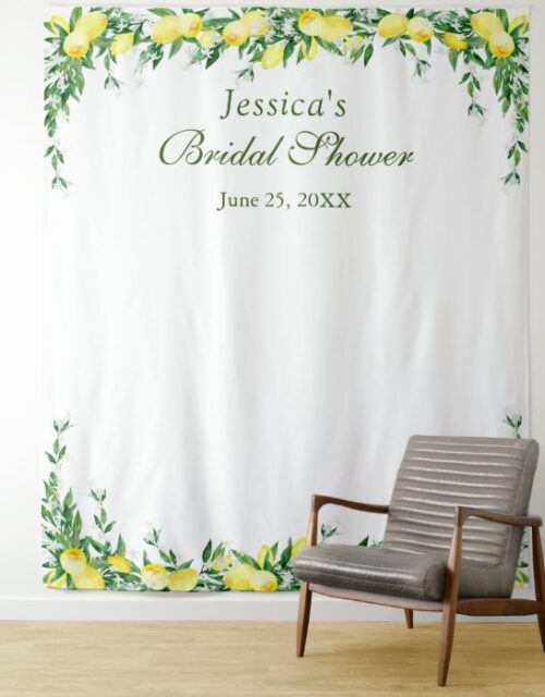 Lemons Blossom Bridal Shower Photo Booth Backdrop