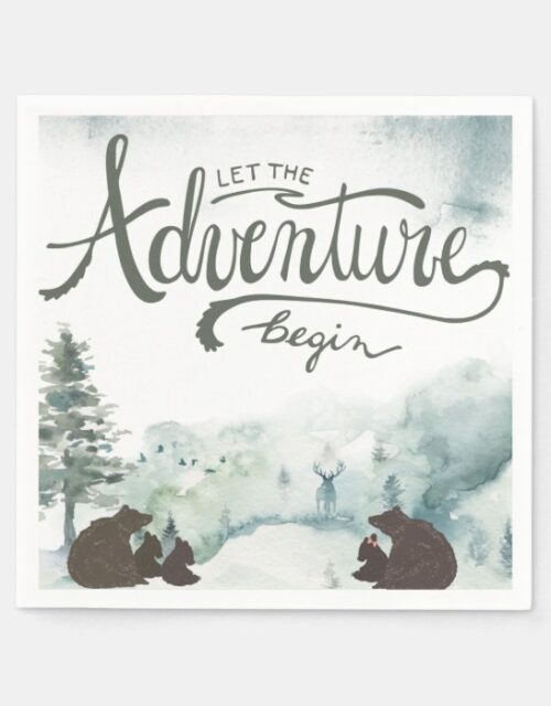 Let the Adventure Begin Woodland Bears Napkins