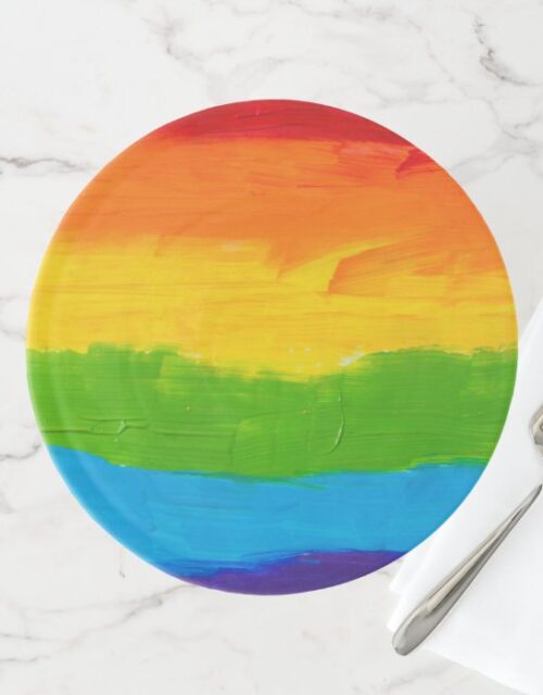 LGBT Oil brush colorful abstract background Cake Stand