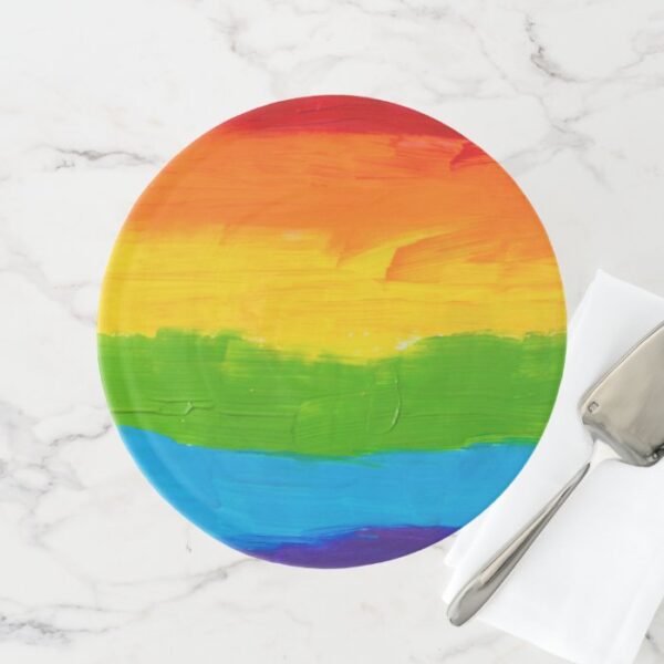 LGBT Oil brush colorful abstract background Cake Stand