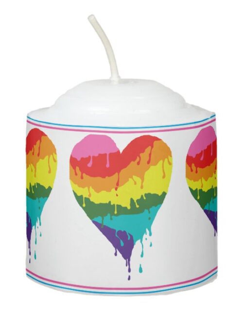 LGBT Rainbow Heart Votive Candle