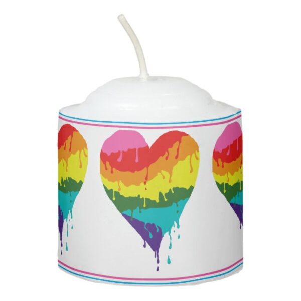 LGBT Rainbow Heart Votive Candle
