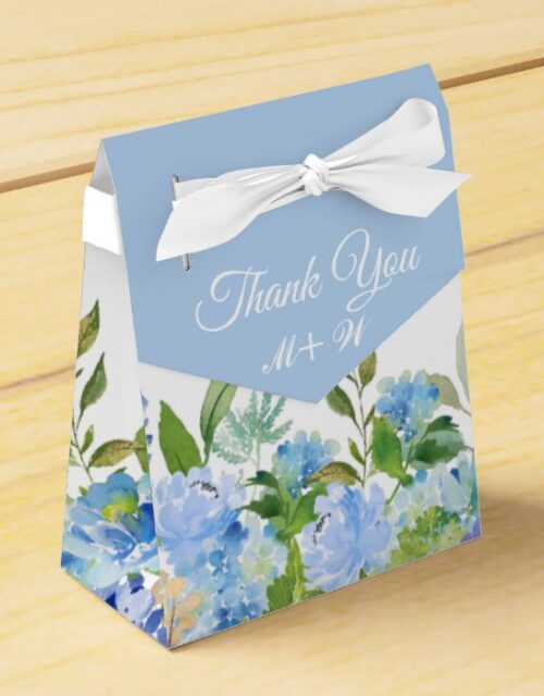 Light Blue Hydrangea Floral Gift Wedding Favor Box