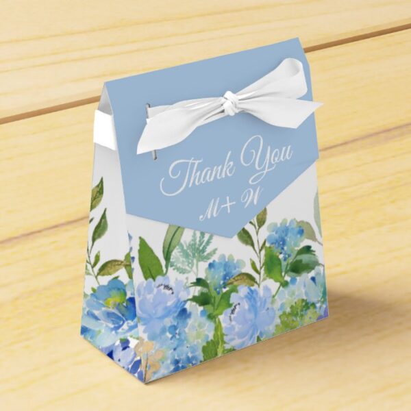 Light Blue Hydrangea Floral Gift Wedding Favor Box