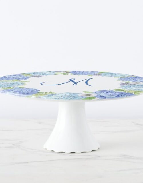 Light Blue Hydrangeas Floral Romantic  Wedding Cake Stand