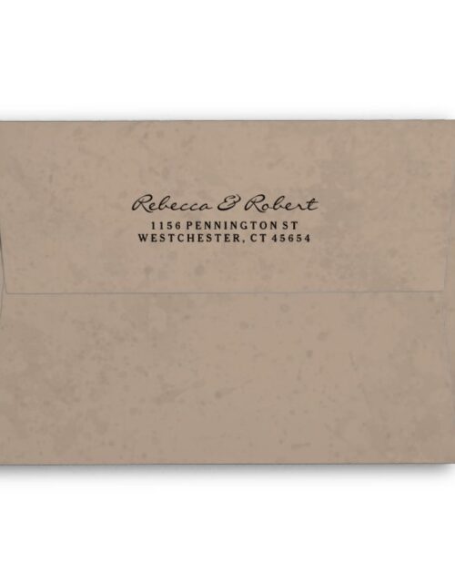 Light Brown & White Custom Invitation Envelope