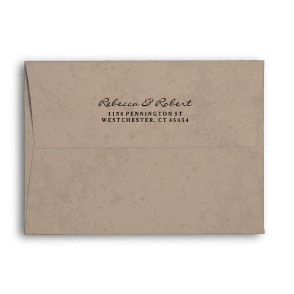 Light Brown & White Custom Invitation Envelope