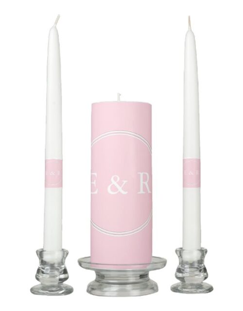 Light Pastel Pink Wedding Decorations Unity Candle Set