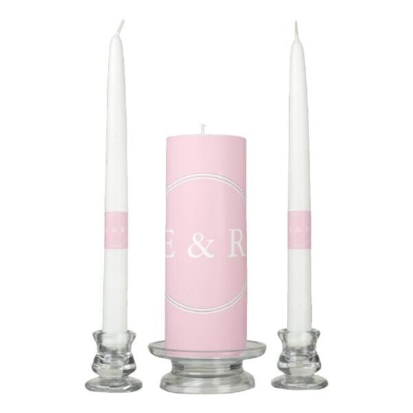 Light Pastel Pink Wedding Decorations Unity Candle Set