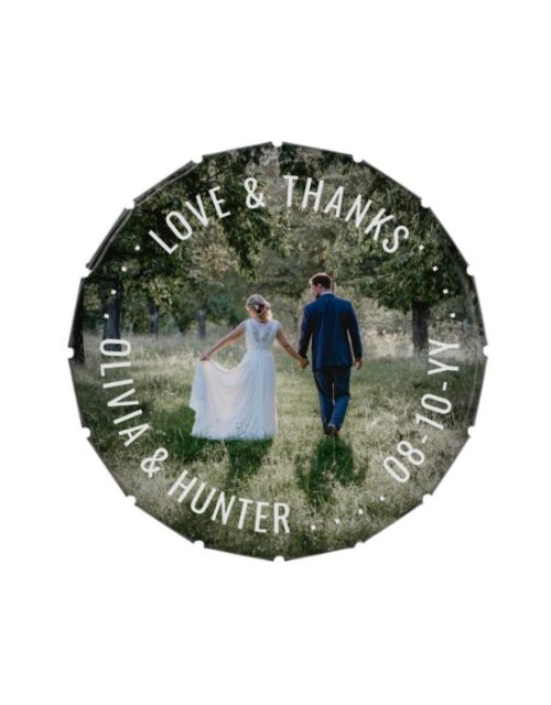 Love and Thanks Photo Wedding Thank You Favors Candy Tin