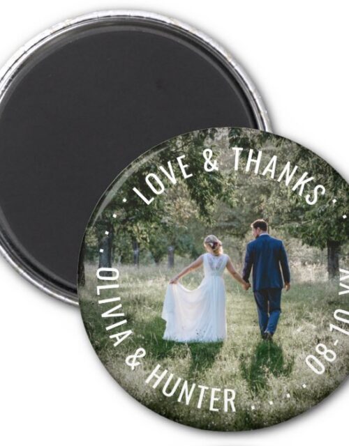 Love and Thanks Photo Wedding Thank You Favors Magnet
