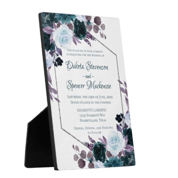Love Bloom | Teal Purple Moody Wreath Keepsake Plaque