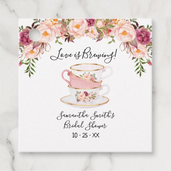 Love is brewing shower tea bridal shower favor tags