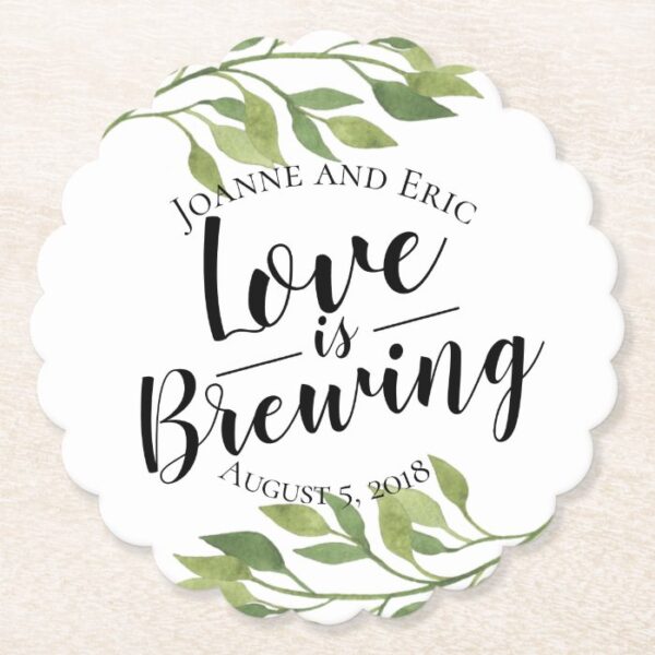 love is brewing wedding pub custom coaster