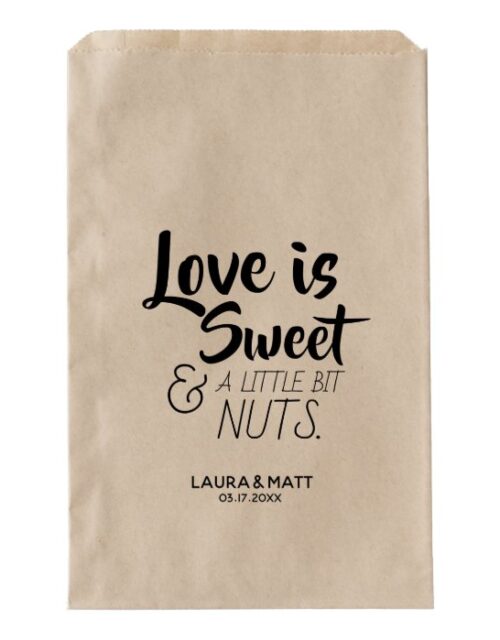 Love is Sweet Little Bit Nuts Wedding Favor Bag