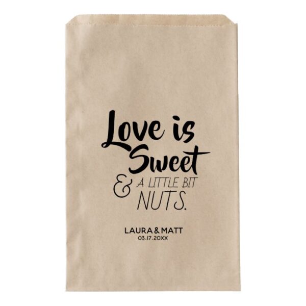 Love is Sweet Little Bit Nuts Wedding Favor Bag