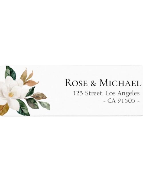 lovely magnolia florals address label