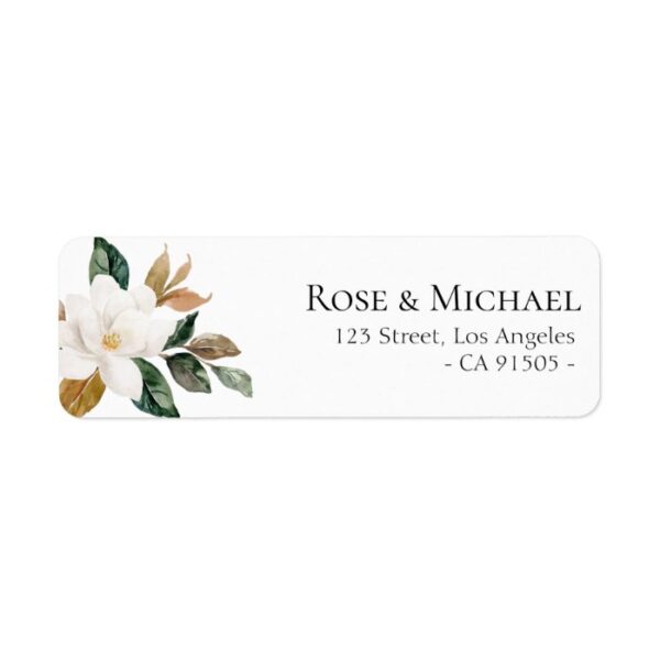 lovely magnolia florals address label
