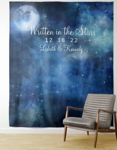 Lunar Sky Full Moon Wedding Photo Booth Backdrop