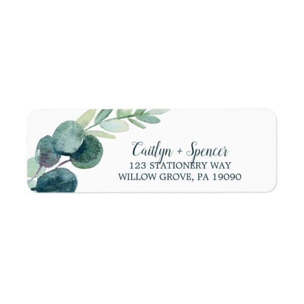 Lush Greenery and Eucalyptus Return Address Label