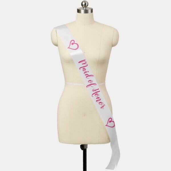 Maid of Honor Bridal Party Bachelorette Hearts Sash