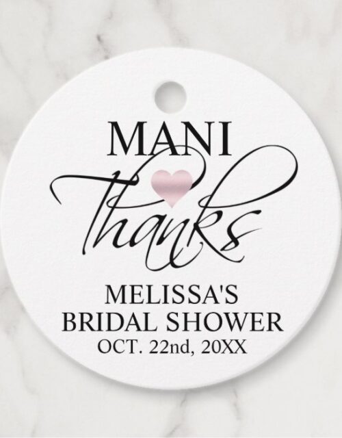 Mani Thanks Bridal Baby Shower Nail Polish Favor Tags