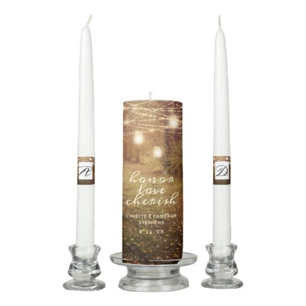 Maple Grove Lights Wedding Ceremony Honor Love Unity Candle Set