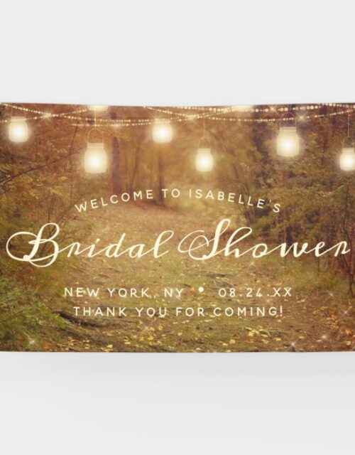 Maple Grove String Lights Bridal Shower Welcome Banner